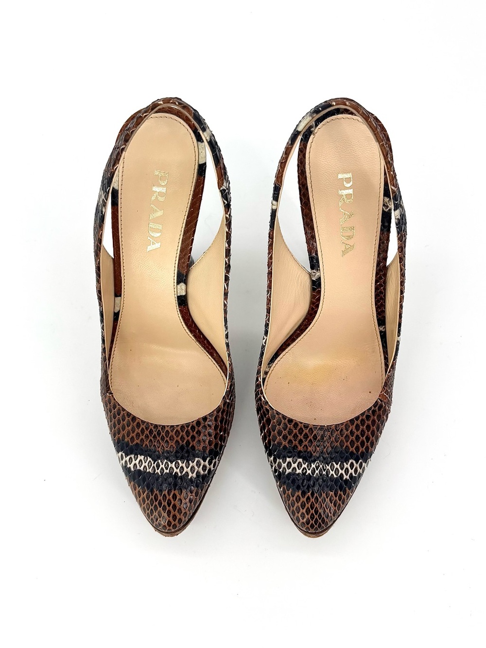 Prada SS 2009 Snakeskin Platform Slingback High Heel Pumps 36.5 - Picture 8 of 10